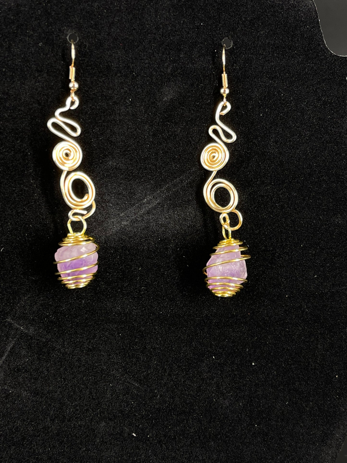 Caged Amethyst Earrings