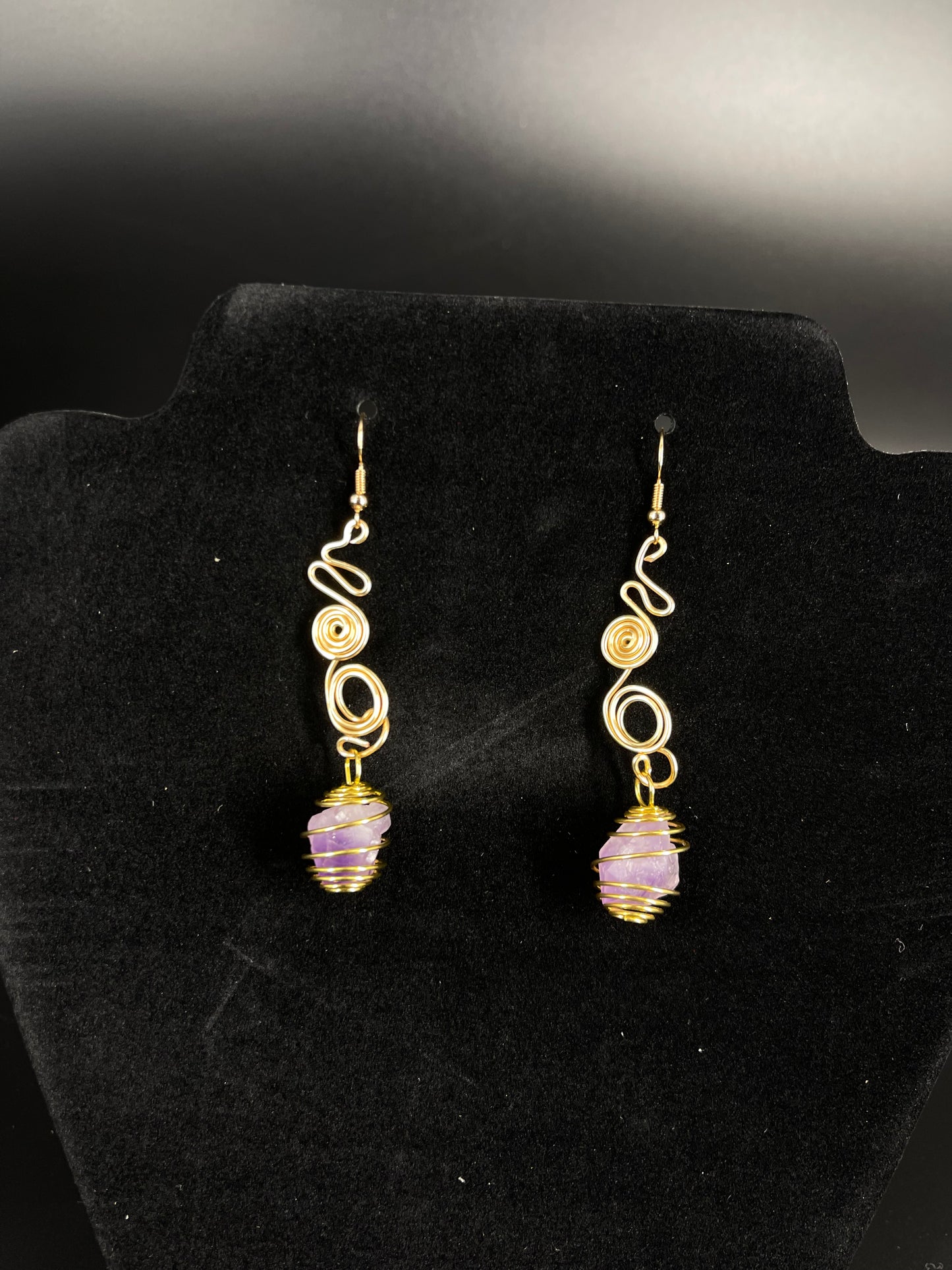 Caged Amethyst Earrings