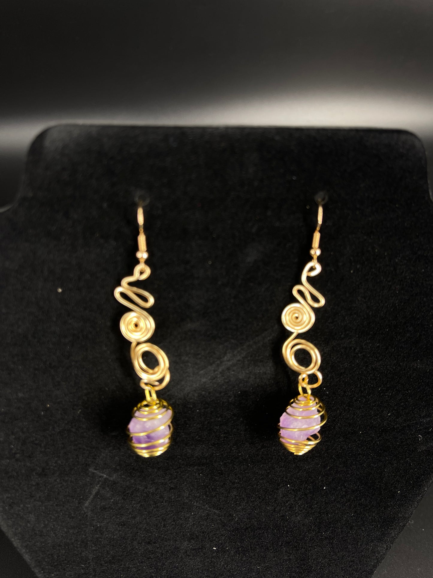 Caged Amethyst Earrings