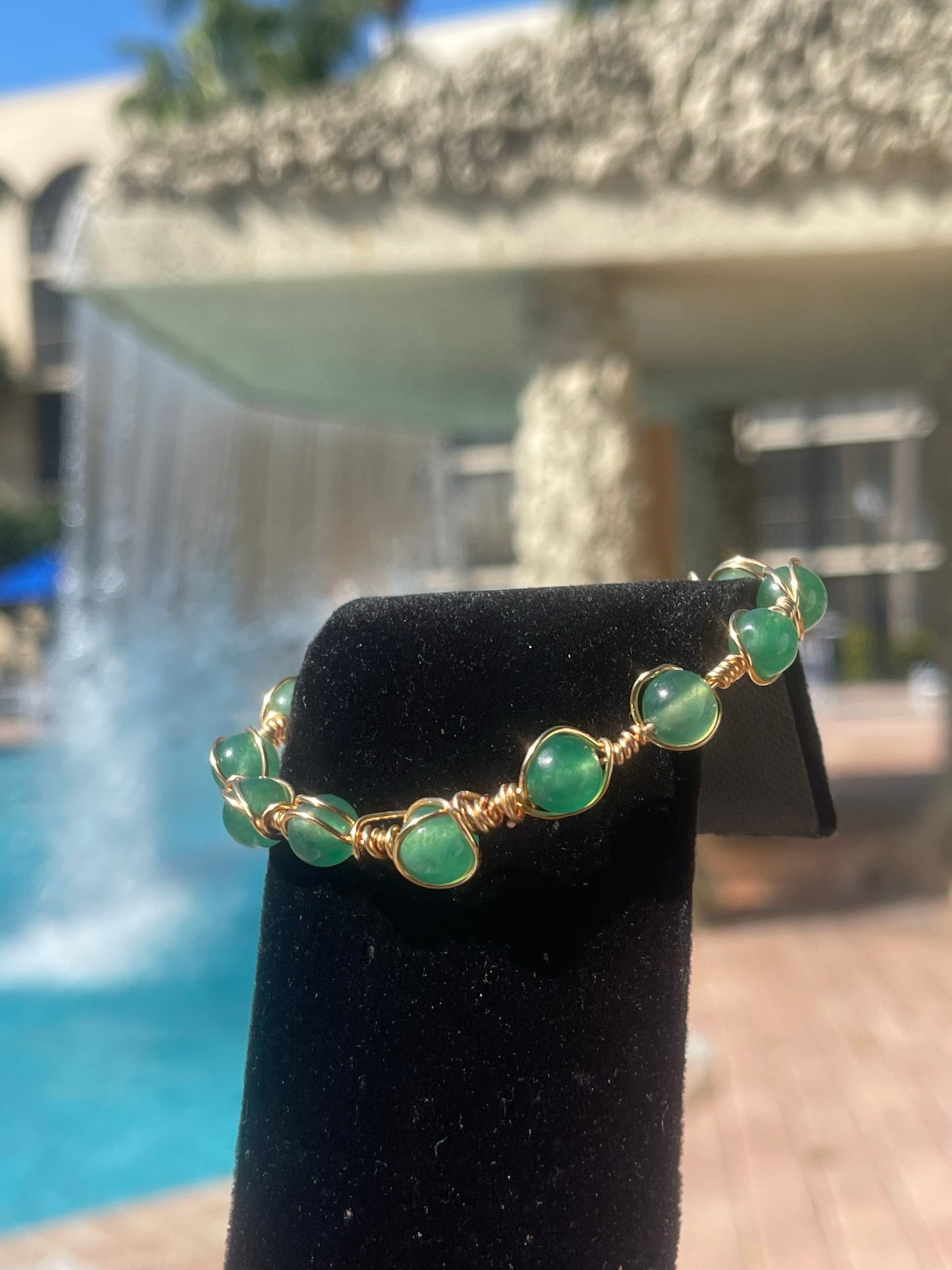 Pulsera de cuentas de cobre y aventurina