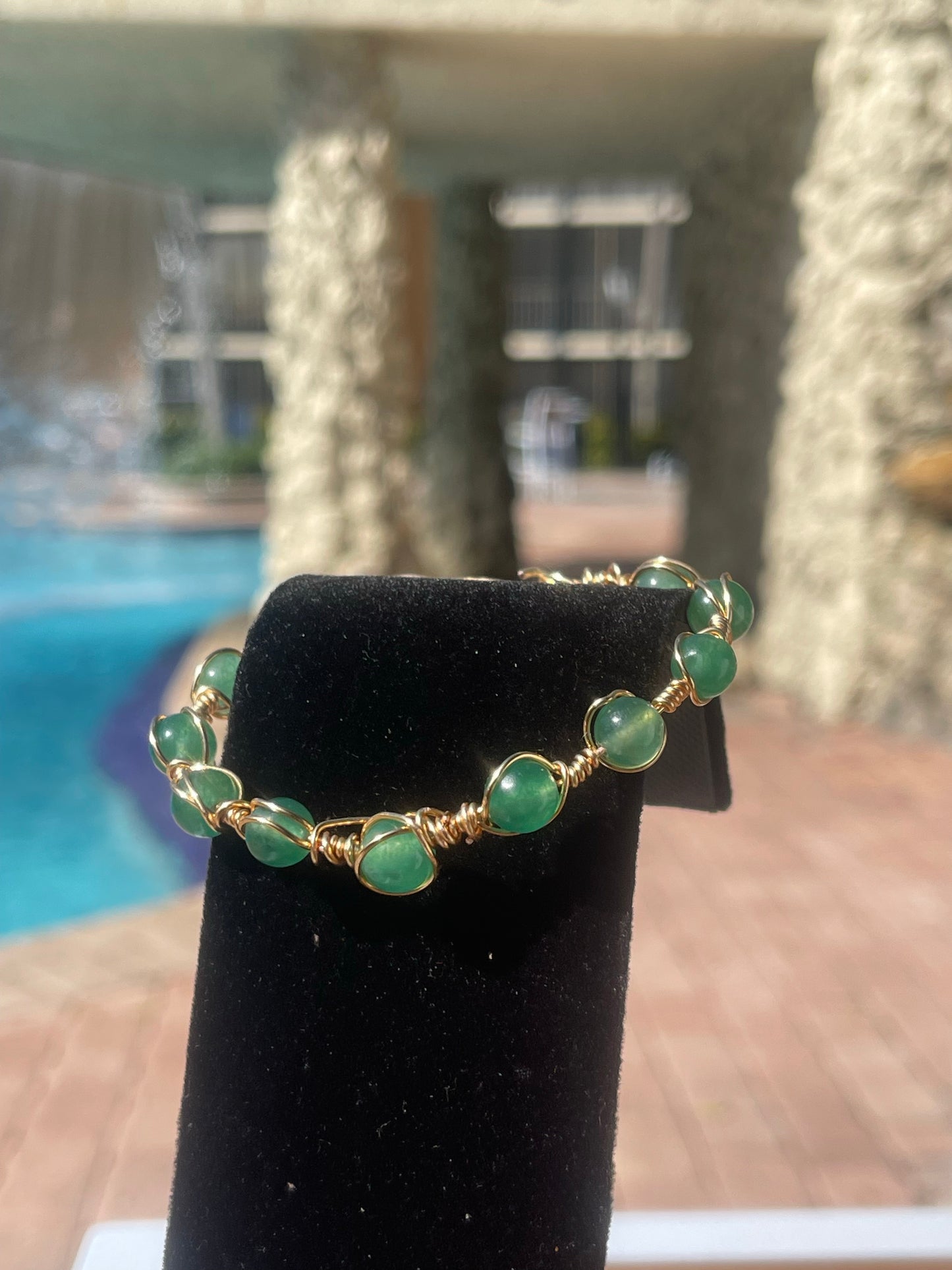 Pulsera de cuentas de cobre y aventurina