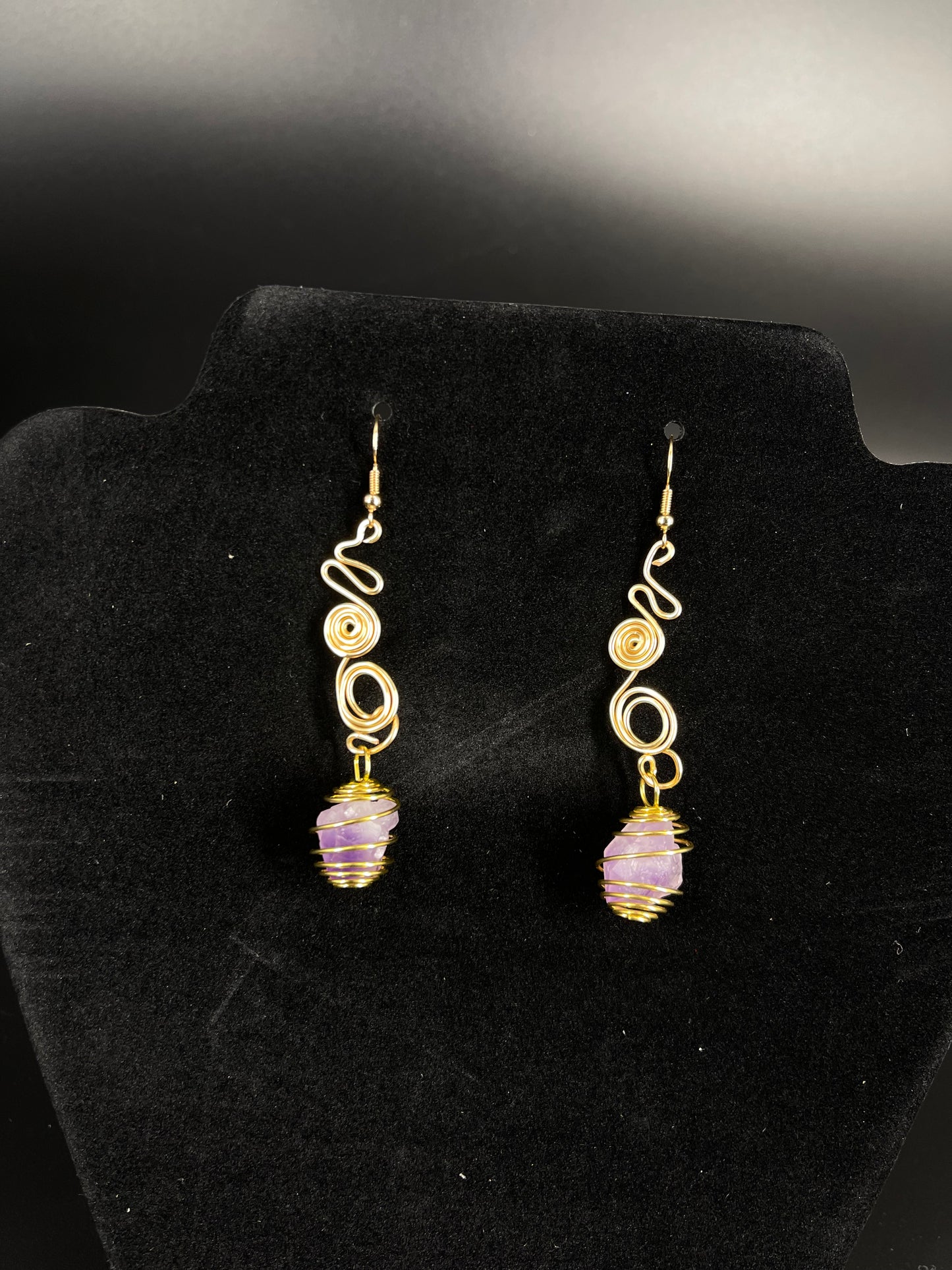 Caged Amethyst Earrings