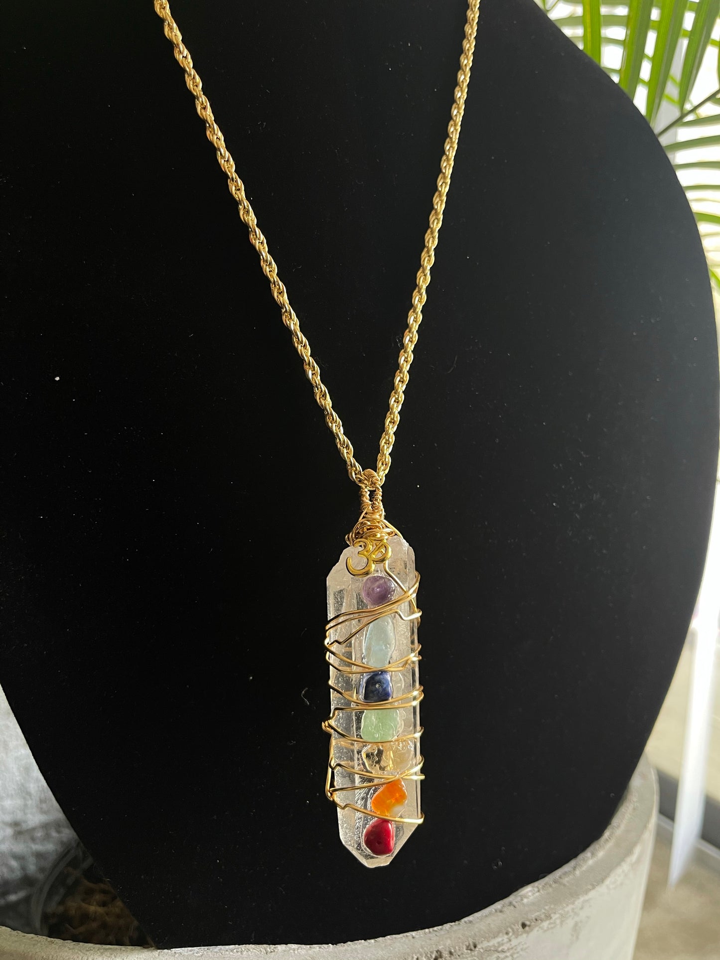 Large Clear Quartz Chakra Amulet
