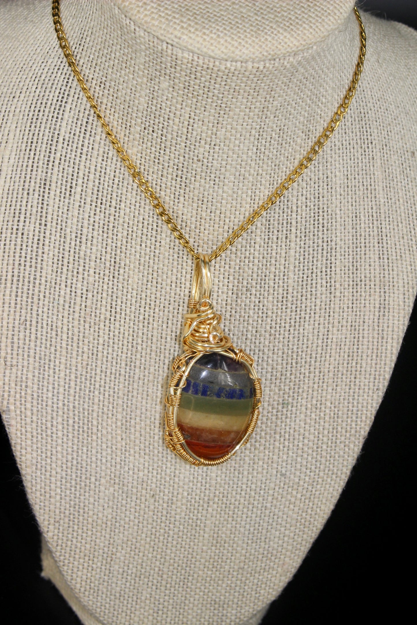 Colgante de piedra de preocupación de los 7 chakras