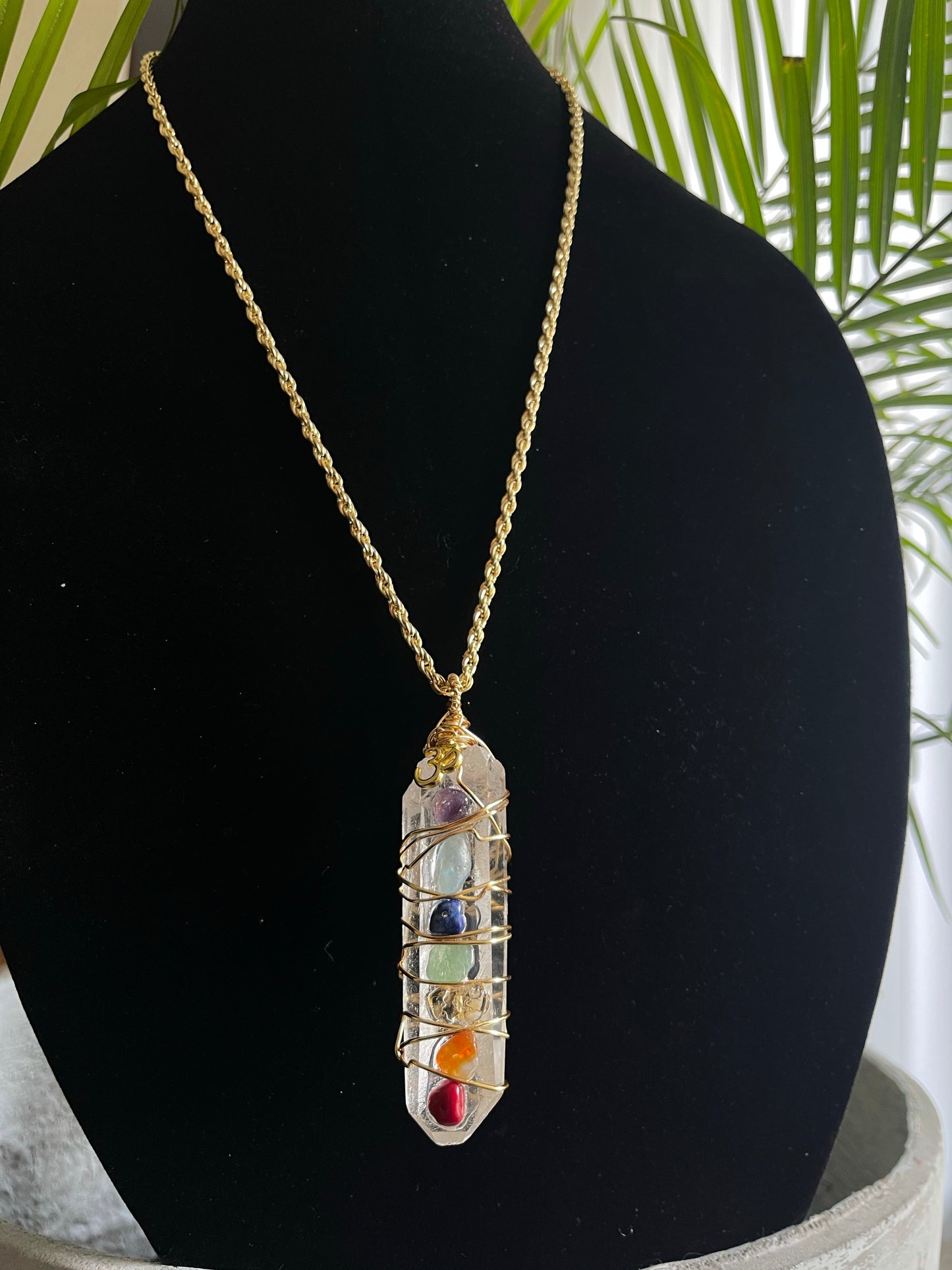 Large Clear Quartz Chakra Amulet